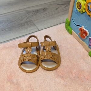 Brown Floral Kids Sandals